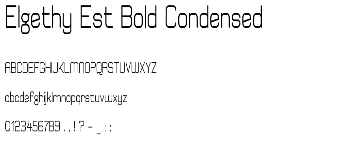Elgethy Est Bold Condensed font